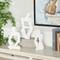 Set of 3 White Polystone Contemporary Sculptures, 13" x 6" x 6"